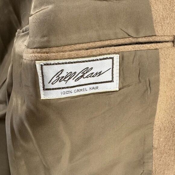 VTG Bill Blass Blazer Men M 100% Camel Hair Khaki Coat Jackets Lined 2 Button - Picture 12 of 16